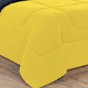 Ver imagem 4 de Kit Edredom + Jogo de Lençol Malha 100% Algodão Gran Moratta 7 Peças King - Amarelo-azul Marinho