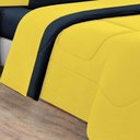 Ver imagem 3 de Kit Edredom + Jogo de Lençol Malha 100% Algodão Gran Moratta 7 Peças King - Amarelo-azul Marinho