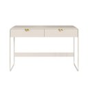 Ver imagem 4 de Escrivaninha 2 Gavetas 125cm Orgânica Pé Metal Luna Off White 28067