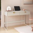 Ver imagem 3 de Escrivaninha 2 Gavetas 125cm Orgânica Pé Metal Luna Off White 28067