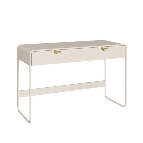 Escrivaninha 2 Gavetas 125cm Orgânica Pé Metal Luna Off White 28067