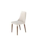 Ver imagem 1 de Conjunto de 2 Cadeiras de Madeira Maciça Estofada Lara - Natural C/ Linho Off White - Champanhe