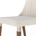 Ver imagem 2 de Conjunto de 2 Cadeiras de Madeira Maciça Estofada Lara - Natural C/ Linho Off White - Champanhe