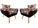 Ver imagem 1 de Kit 2 Poltronas Decorativa Opala Suede Composê Cerveja Pés Madeira Mz Decor