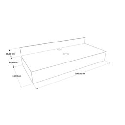 Bancada Banheiro Porcelanato 80cm sem Cuba + Prateleira Cinza - 6