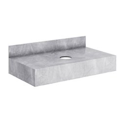 Bancada Banheiro Porcelanato 80cm sem Cuba + Prateleira Cinza - 4