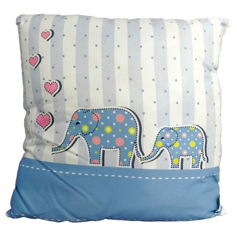 Almofada Decorativa Infantil Ateliê Valverde 42x42:elefante azul