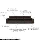 Ver imagem 4 de Sofá Retrátil 4 Lugares 284cm 3 Módulos Nero Couro Marrom G52 - Gran Belo