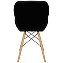 Ver imagem 5 de Kit 5 Cadeiras Charles Eames Eiffel Slim Wood Estofada - Preta