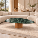 Ver imagem 2 de Mesa de Centro Eclat Orgânica em Mármore Verde Guatemala 80x60cm