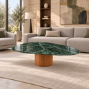 Ver imagem 1 de Mesa de Centro Eclat Orgânica em Mármore Verde Guatemala 80x60cm