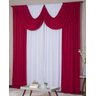 Cortina Paris 4,00 X 2,80 Sala Quarto Decoração com Bando Malha Gel Branco e Vermelho - 2