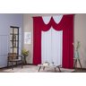 Cortina Paris 4,00 X 2,80 Sala Quarto Decoração com Bando Malha Gel Branco e Vermelho - 1