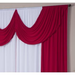 Cortina Paris 4,00 X 2,80 Sala Quarto Decoração com Bando Malha Gel Branco e Vermelho - 3 Cortina Paris 4,00 X 2,80 Sala Quarto Decoração com Bando Malha Gel Branco e Vermelho - 3