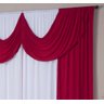 Cortina Paris 4,00 X 2,80 Sala Quarto Decoração com Bando Malha Gel Branco e Vermelho - 3