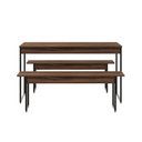 Ver imagem 1 de Mesa de Jantar com 2 Bancos Estilo Industrial Tub Nogal / Est.preta