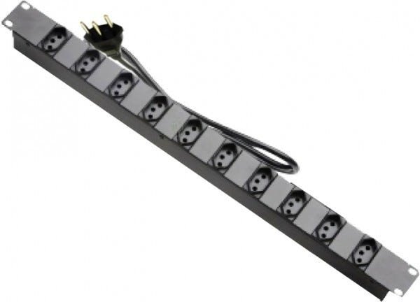 Régua Calha PDU 10 Tomadas Padrão NBR 14136 de 10A. Modelo 19 Polegadas ...