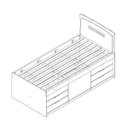 Ver imagem 3 de Cama Solteiro Multifuncional 7 Gavetas Florença Conquista Móveis
