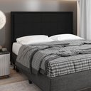 Ver imagem 1 de Cabeceira Casal Cama Box 140cm para Quarto Onix Suede Preto M11 - D’Rossi