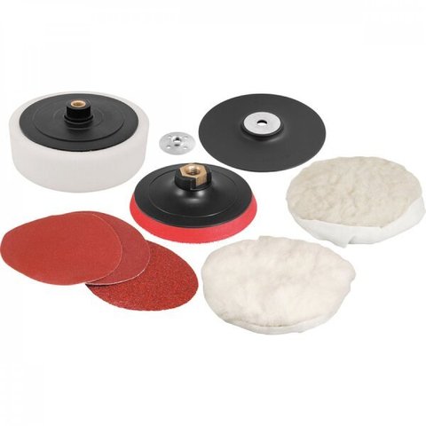 Jogo de discos para lixar e polir 7" e suporte com pluma (sistema fixa fácil) Vonder