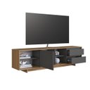 Ver imagem 1 de Rack para TV até 65 Polegadas 180cm com Nichos 2 Gavetas Linea Mel/Grafite RA1800