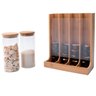 Kit com 2 potes de vidro com tampa de bambu 1,6l e porta cápsulas de bambu - Oikos - 7