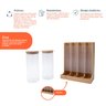 Kit com 2 potes de vidro com tampa de bambu 1,6l e porta cápsulas de bambu - Oikos - 3