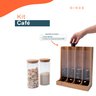 Kit com 2 potes de vidro com tampa de bambu 1,6l e porta cápsulas de bambu - Oikos - 2