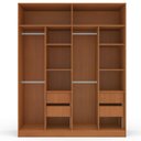 Ver imagem 4 de Guarda-Roupa Casal 4 Portas Bater Madrid Branco/Freijó