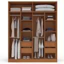 Ver imagem 5 de Guarda-Roupa Casal 4 Portas Bater Madrid Branco/Freijó