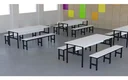 Ver imagem 4 de Conjunto Mesa para Refeitório 10 Lugares com Bancos Separado