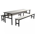 Ver imagem 1 de Conjunto Mesa para Refeitório 10 Lugares com Bancos Separado