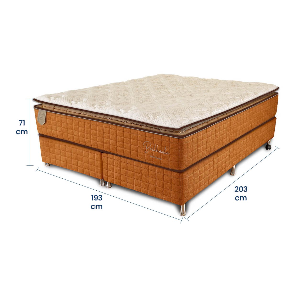 Cama Box King Size (box + Colchão) 193x203x71 Brilhante Prorelax Molas Ensacadas Pillow Top - 6