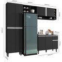 Ver imagem 4 de Cozinha Completa Modulada Vanessa 5 Peças Preto Fosco AJL Móveis