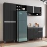 Cozinha Completa Modulada Vanessa 5 Peças Preto Fosco AJL Móveis - 2