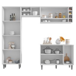Cozinha Completa Modulada Vanessa 5 Peças Preto Fosco AJL Móveis - 3