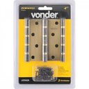 Ver imagem 2 de Dobradiça 4" com Anel Rolamento Latonada com 3 Peças Vonder