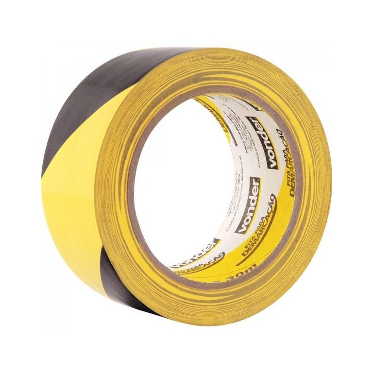 Fita adesiva para demarcação 48 mm x 30 m zebrada Vonder