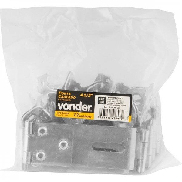 Porta-cadeado zincado 4.1/2" Vonder - 3