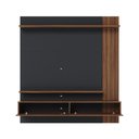 Ver imagem 2 de Painel Home Suspenso Juriti 1.5 para Sala de Tv até 65 Polegadas Noce Milano Preto Fosco Colibri