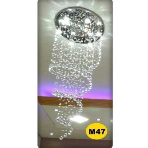 Lustre De Cristal Base 50cm de Diâmetros com 1,5 Altura, modelo Espiral
