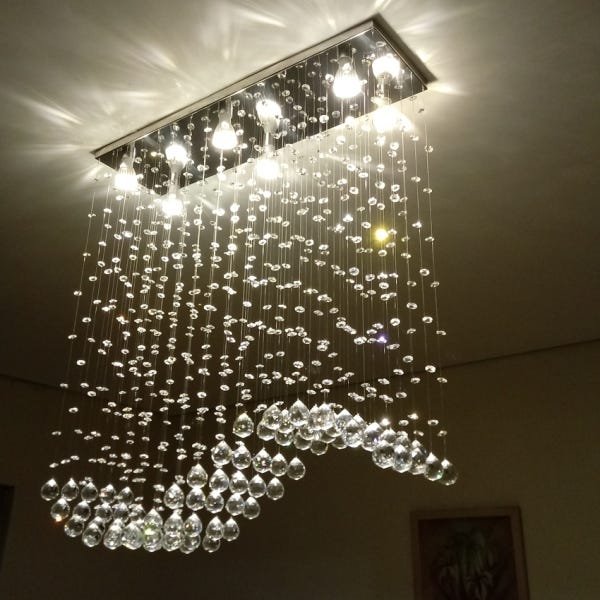 LUSTRE PARA SALA DE JANTAR,COM 70CM DE ALTURA,80 ESFERAS DE CRISTAIS ASFOUR LEGÍTIMOS DE 30MM