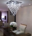 Ver imagem 2 de LUSTRE DE CRISTAL K9 LEGÍTIMOS PARA SALA, RECEPÇÃO, COM 1 METRO DE ALTURA BASE DE INOX POLIDO
