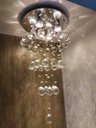 Ver imagem 1 de LUSTRE DE CRISTAL LEGIMO K9 PARA SALA,QUARTO, COM 50CM DE ALTURA E BASE DE INOX POLIDO 30CM DE DI