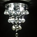 Ver imagem 1 de Lustre de Cristal para Sala, Quarto com 60cm de Altura Base de Inox Polido 30cm de Diâmetros