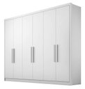 Ver imagem 1 de Guarda Roupa Casal 100% MDF 6 Portas 8 Gavetas - Rizon -Branco - Móveis Novo Horizonte