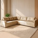 Ver imagem 1 de Sofá 5 Lugares 2,57x2,57m Canto Leona Luxo Bom Pastor Linho Bege