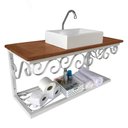 Ver mais imagens de Balcão de Banheiro Vintage Rústico para Sítio e Fazenda Antiga Libertas Rosas Artesanato Bancada Roc