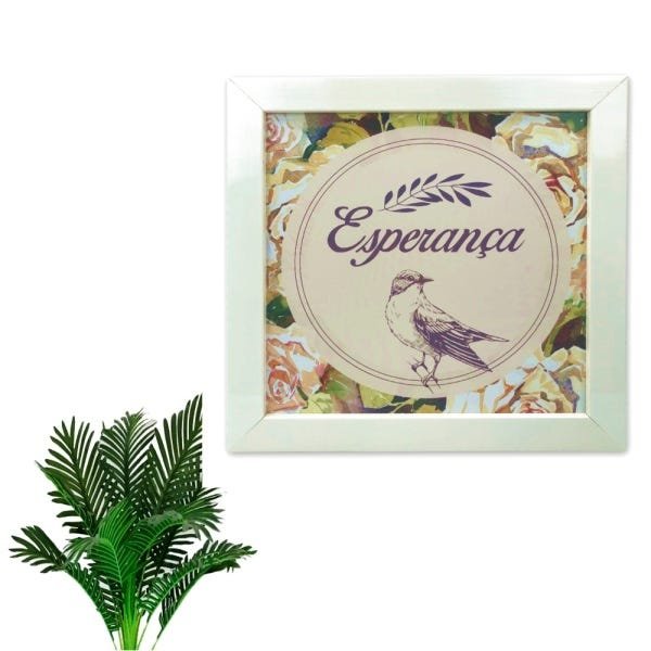 Quadro Decorativo Frase Esperança Passáro - 1