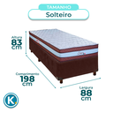 Ver imagem 3 de Cama + Box Marrom e Colchão Molas Ensacadas Solteiro - Legaccy Paropas